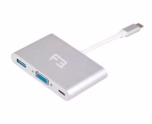 Cabo Adaptador USB-C 3.1 3 em 1 – VGA / USB 3.0 / USB-C – F3
