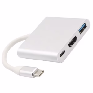 Cabo Adaptador 3x1 Tipo C P/ HDMI 4k 3.1 Usb 3.0 F3