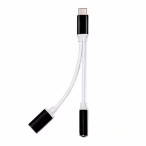 Cabo Adaptador Tipo C para P2 + Tipo C – Branco/Cobre MD9